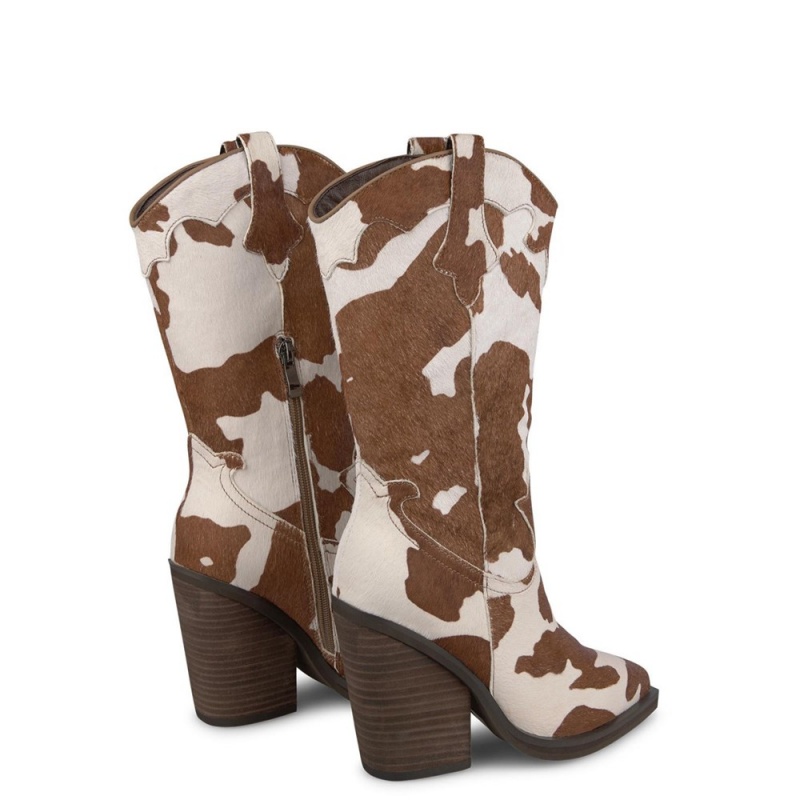 Bottes à Talons Alma En Pena Cowboy Cuir Boot Vert Olive Femme | UQS-69188907